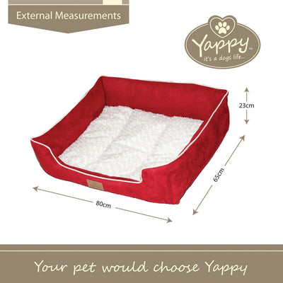 Yappy Dakota Large Dog Bed | Red Suede