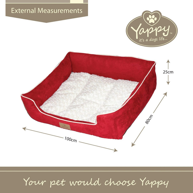 Yappy Dakota X Large Dog Bed | Red Suede