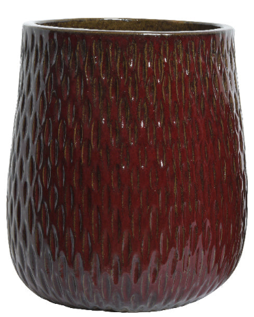 Red Patterned Plant Pot Ceramic 