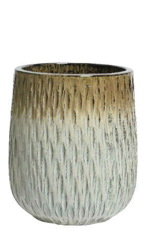 Off white patterned plant pot