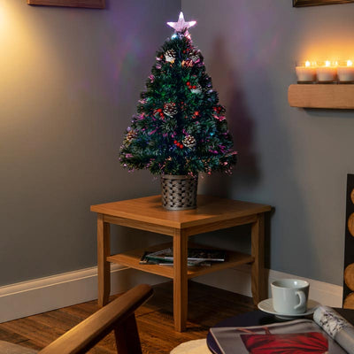 Fibre Optin Minature Christmas Tree with decorations