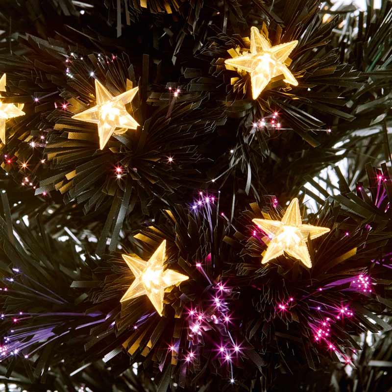 Fibre optic christmas tree star lights detail