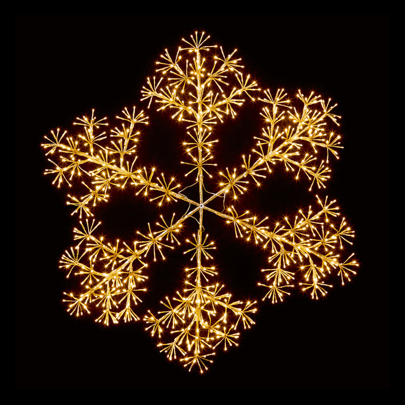Gold Starburst Snowflake with 660 Warm White 