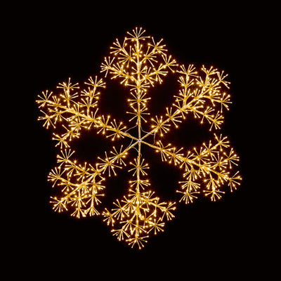 Gold Large Starburst Snowflake Light Decoration