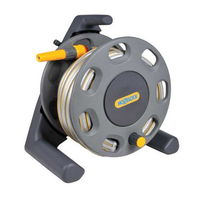 Compact Hose Reel Easy to assemble.Comes with 25m of Hozelock multi-purpose hose, a Threaded Tap Connector, Hose End Connectors and a Nozzle