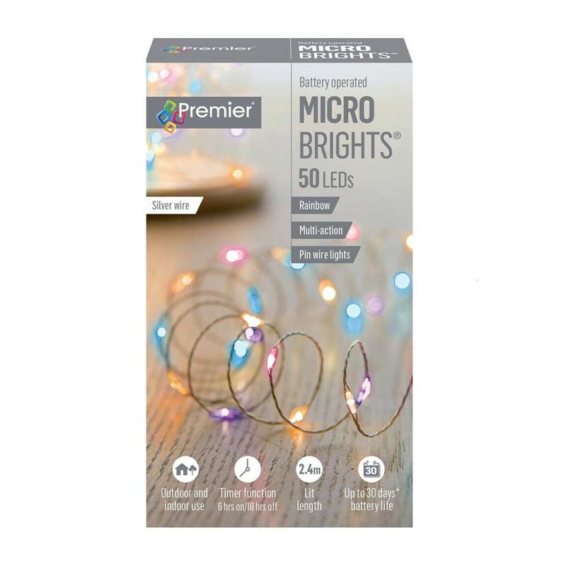 50 LED Battery Operated Rainbow MicroBrights