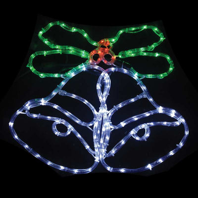 62CM Bells and Holly Rope Light with 144 LEDs