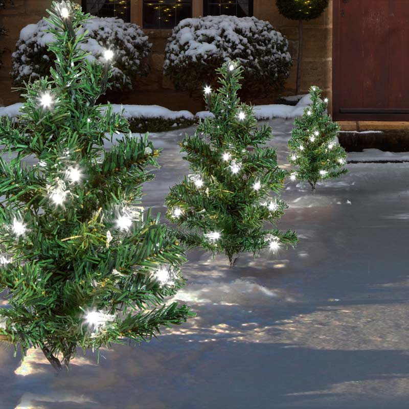 6 Piece Christmas Tree Path Lights Cool White LED&