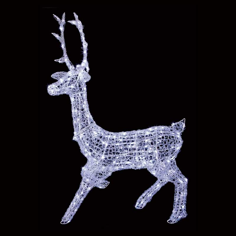 1.4M Outdoor Christmas Stag 300 White Coloured LEDs