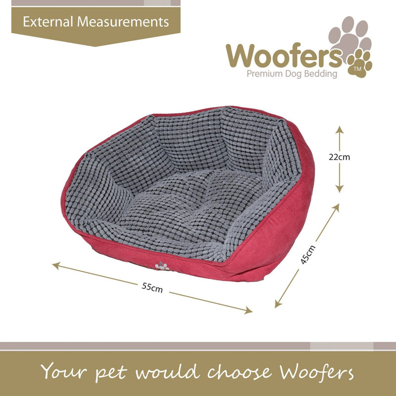 Woofers Lagan Medium Dog Bed | Red & Grey