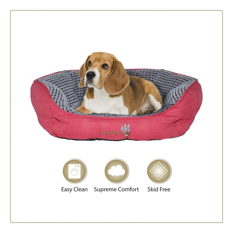 Woofers Lagan Medium Dog Bed | Red & Grey - Dog Nappers Dog Beds