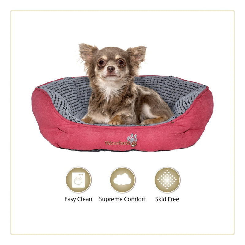 Woofers Lagan Small Dog Bed | Red & Grey - Dog Nappers Dog Beds