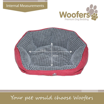 Woofers Lagan Small Dog Bed | Red & Grey