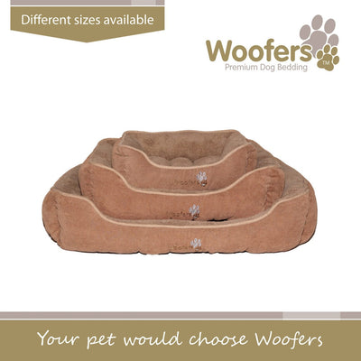 Woofers Liffey Small Dog Bed | Brown & Beige