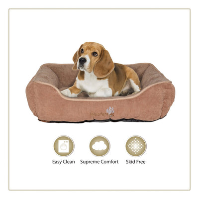 Woofers Liffey Medium Dog Bed | Brown & Beige - Dog Nappers Dog Beds