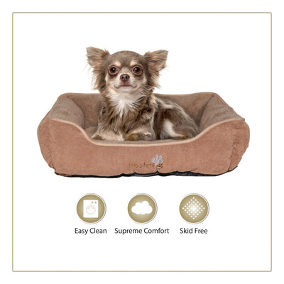 Woofers Liffey Small Dog Bed | Brown & Beige - Dog Nappers Dog Beds