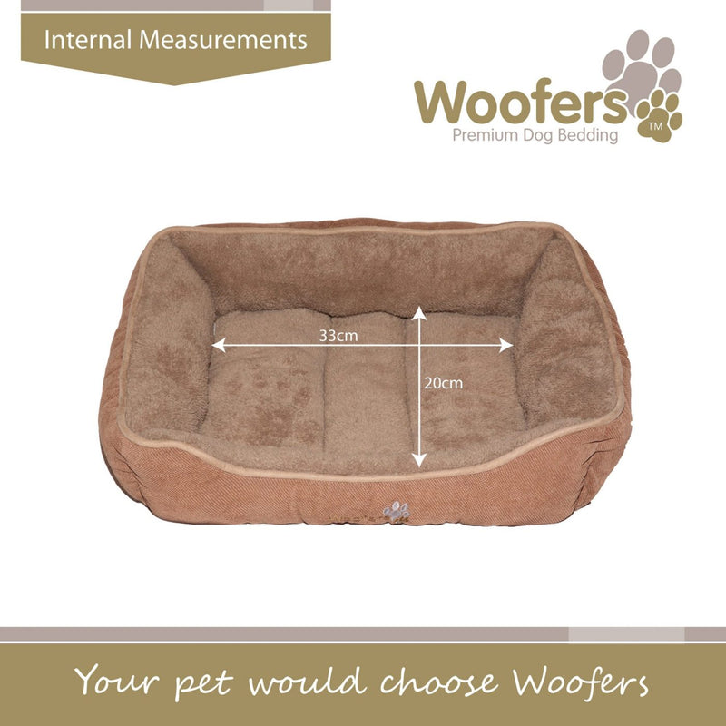 Woofers Liffey Small Dog Bed | Brown & Beige