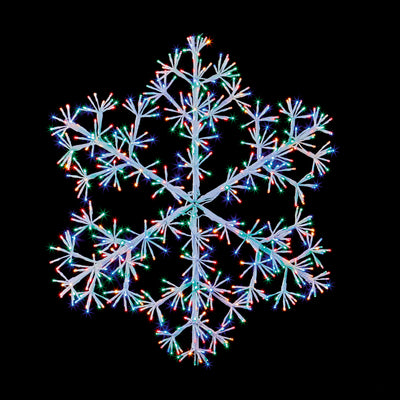 Multi Coloured LED Snowflake Christmas Light Decoration