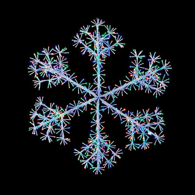 Multicoloured LED Snowflake Starburst Decoration