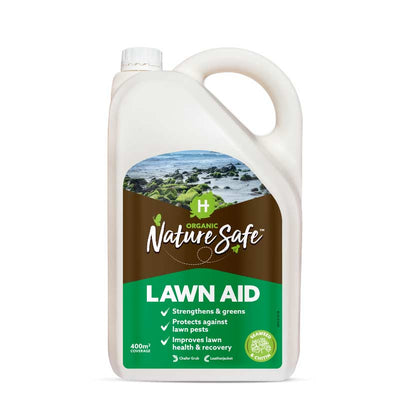 Nature Safe Lawn Aid strengthens and greens your lawn