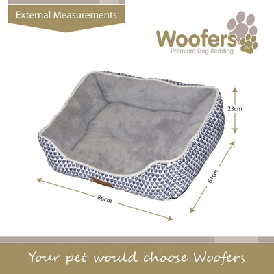 Woofers Nore Large Dog Bed | Blue & White