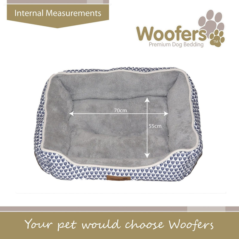 Woofers Nore Large Dog Bed | Blue & White