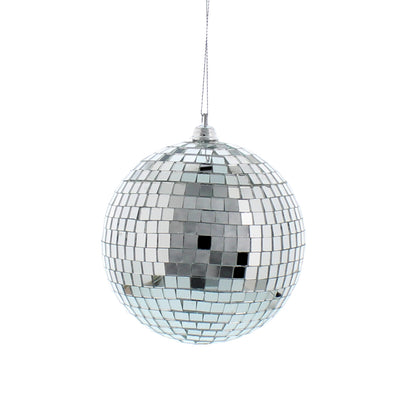 Silver Mirror Disco Ball Hanging Decoration - 10cm 