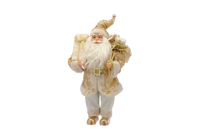 Standing White & Gold Santa with Presents