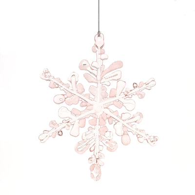 Pink Snowflake Hanging Decoration - 18cm 