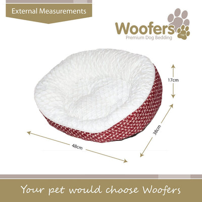 Woofers Slaney Small Dog Bed | Red & White