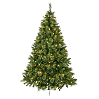 6FT Pre-Lit Christmas Ridgemere Pine Bristle/Dew Drop Tips