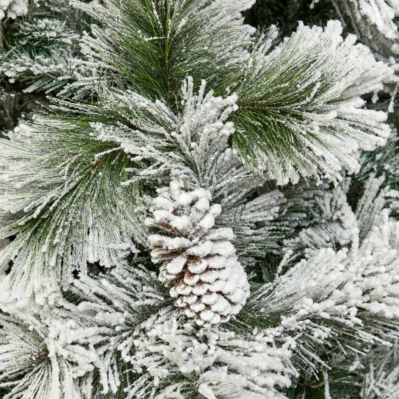 Snowy Christmas Tree Detail with Pine Cone