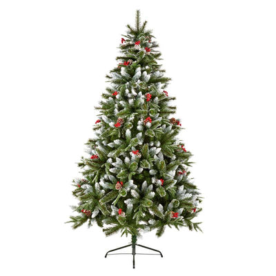 8FT New Jersey Spruce with Bristle/Berries/Cones Artificial Christmas Tree