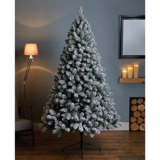 8FT Flocked Woodcote Spruce Artificial Christmas Tree