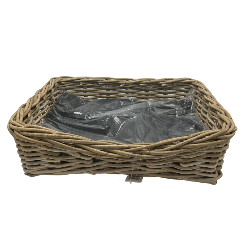 Woofers Wicker Dog Bed Basket | Rectangular Small