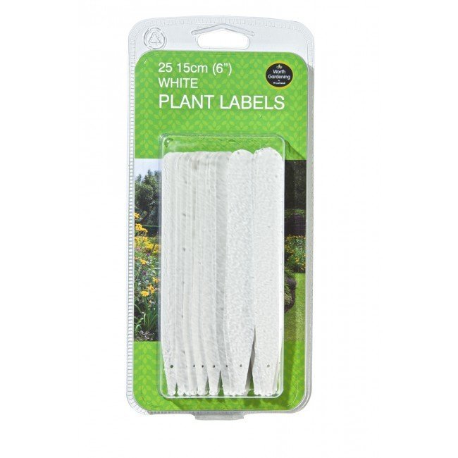 15cm (6") White Plant Labels (25)