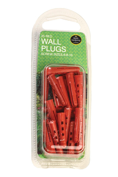 Red Wall Plugs Screw Sizes (25)                      