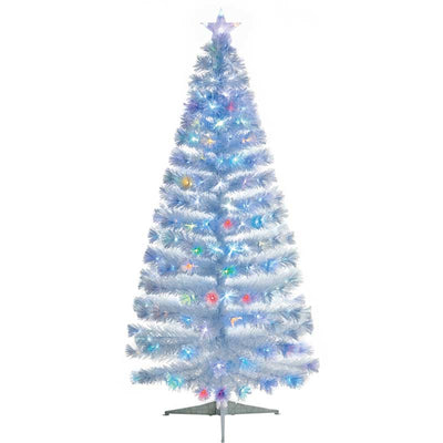 6FT White Christmas Tree with Flashing Colourful LEDs