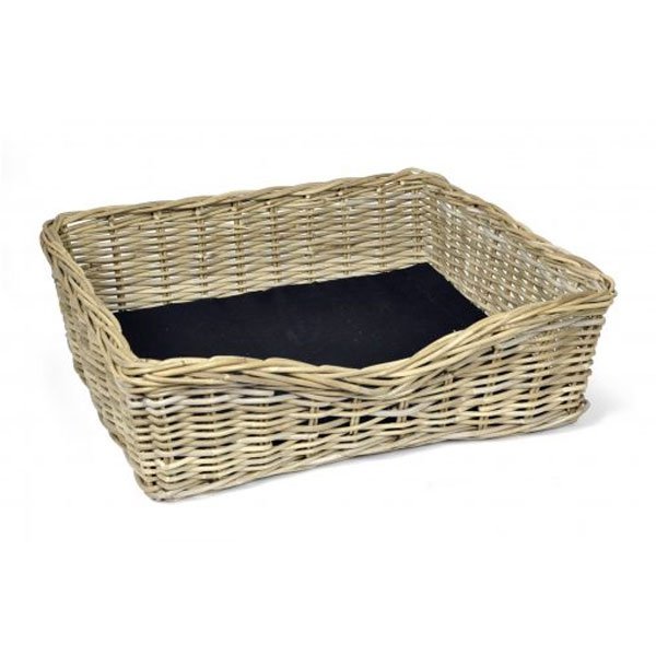 Woofers Wicker Dog Bed Basket | Rect Large