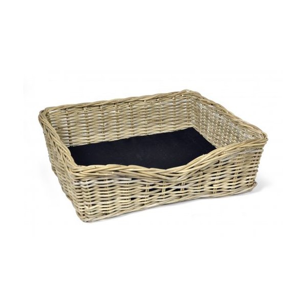 Woofers Wicker Dog Bed Basket | Rectangular Medium