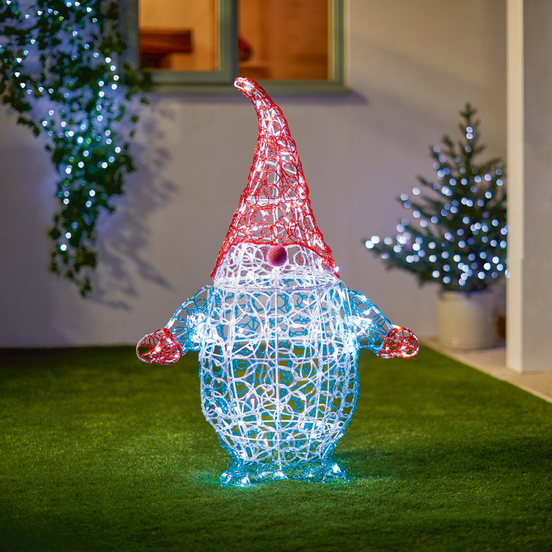 90CM Outdoor Gnome Christmas Decoration with Twinkling LEDs