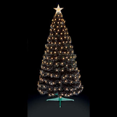 4FT Black Christmas Tree with Warm White Led Stars